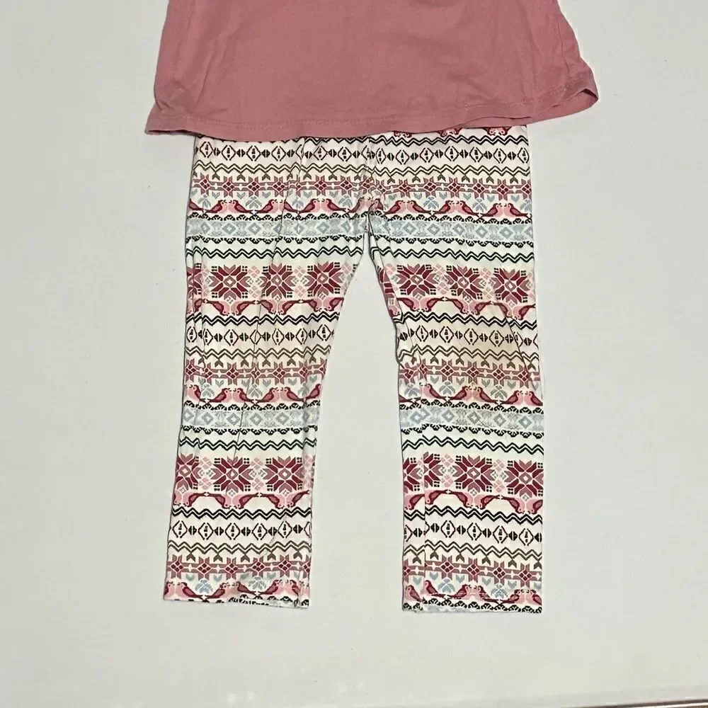 First Impressions Christmas pattern pink girls 2 piece set size 24 months